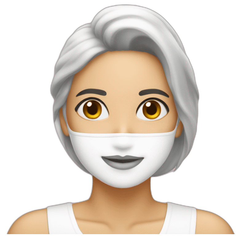 Chica blanca  haciendo skincare emoji