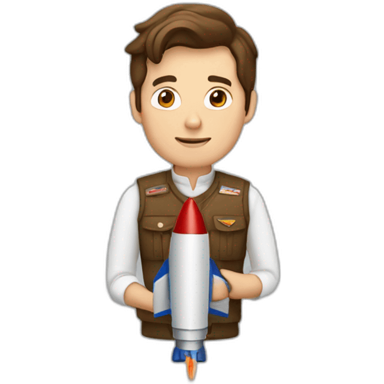 British yorkshire man brown hair straddling a rocket emoji