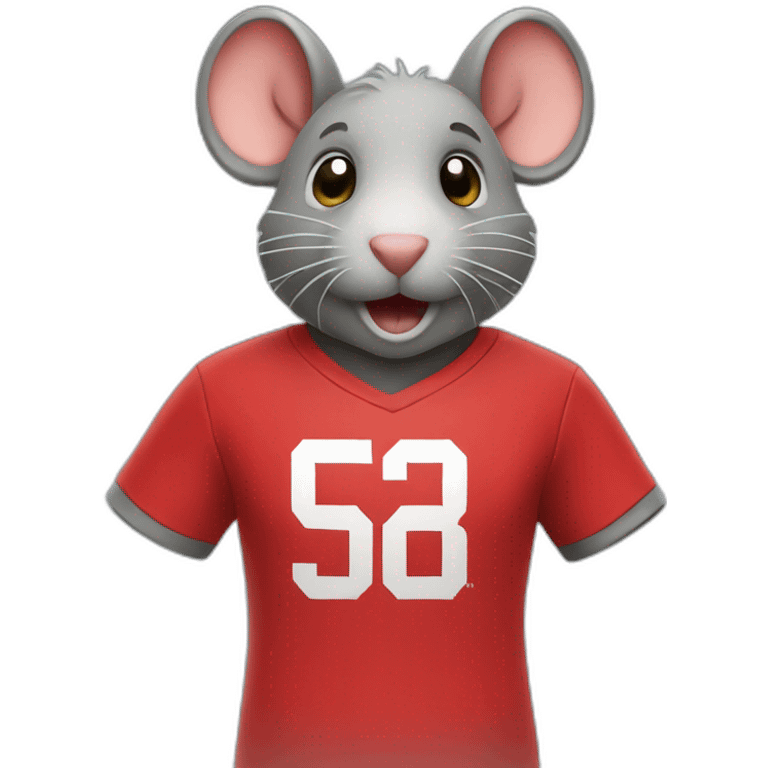 Rat with red soccer T-Shirt emoji