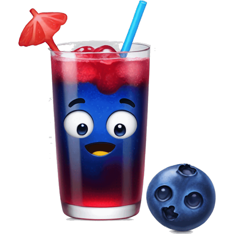 Blueberry with a red drink emoji