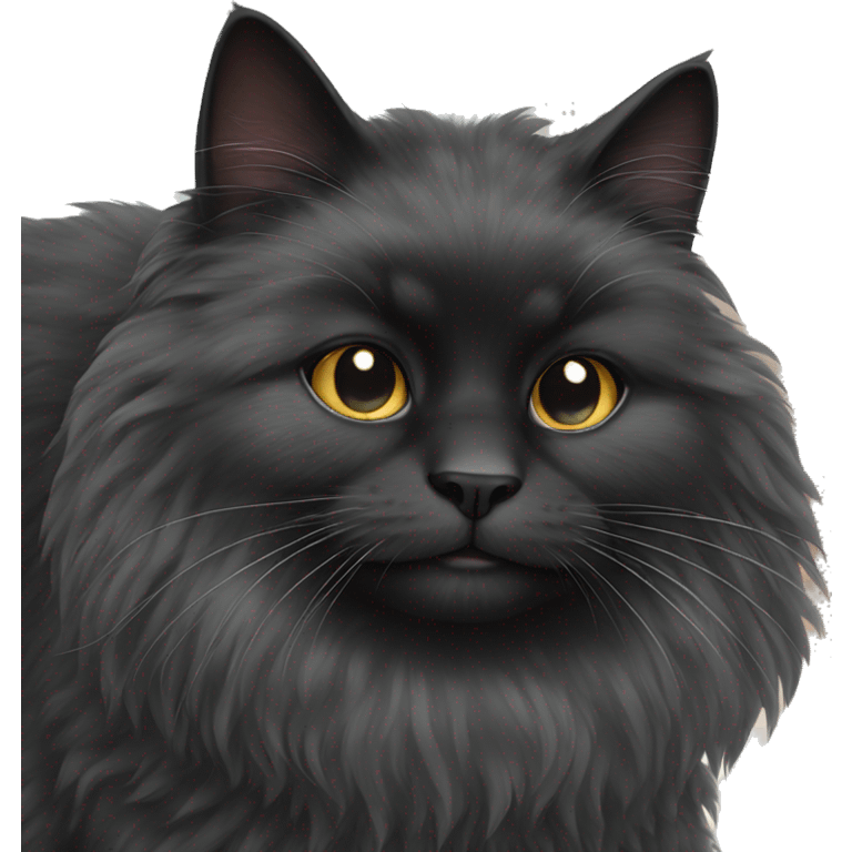 Black fluffy cat emoji