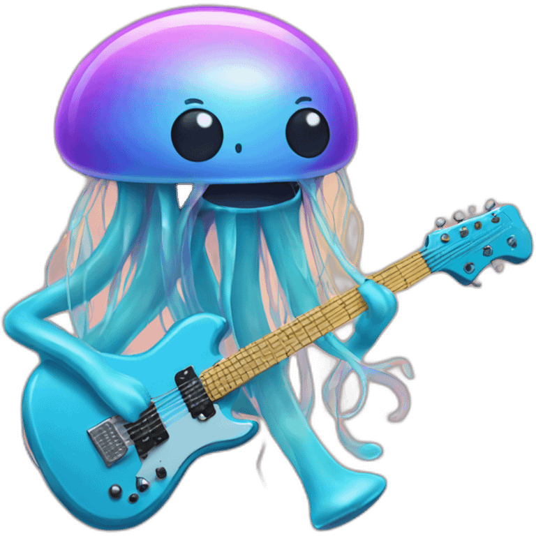 jellyfish rocking out on an electric guitar emoji