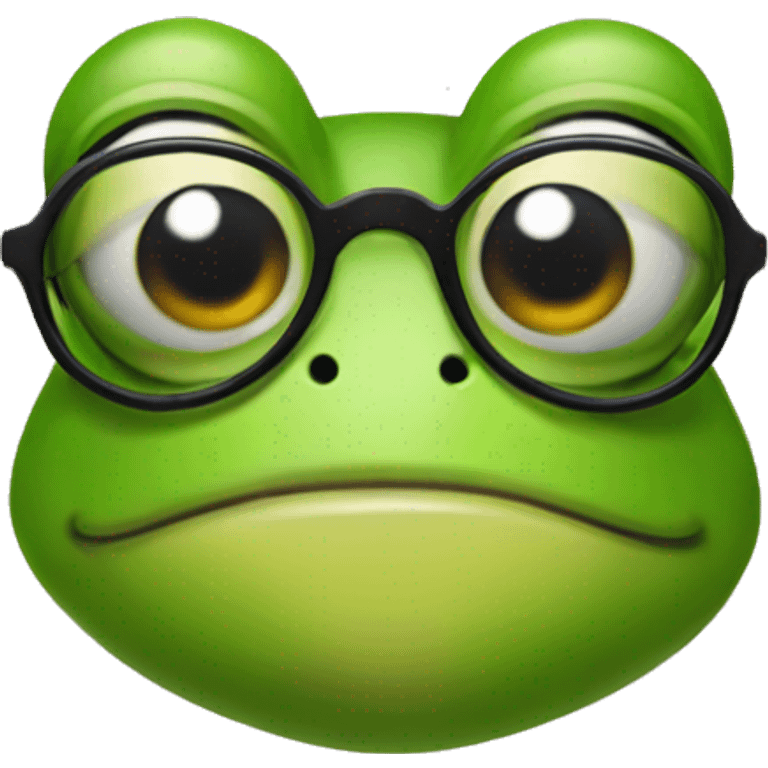 frog with a glasses emoji