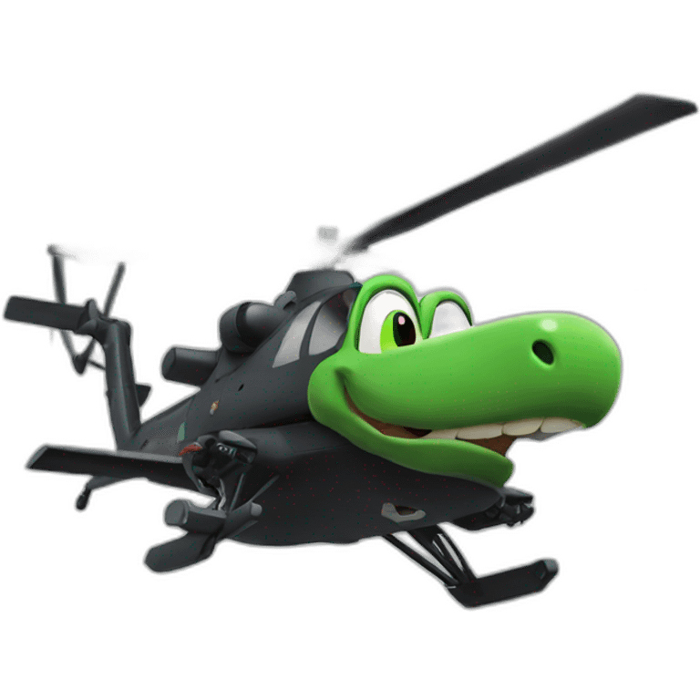 black Yoshi in an attack helicopter emoji