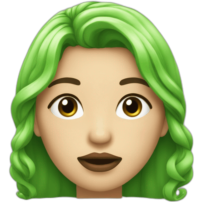 Labios verdes con una lima en la boca emoji