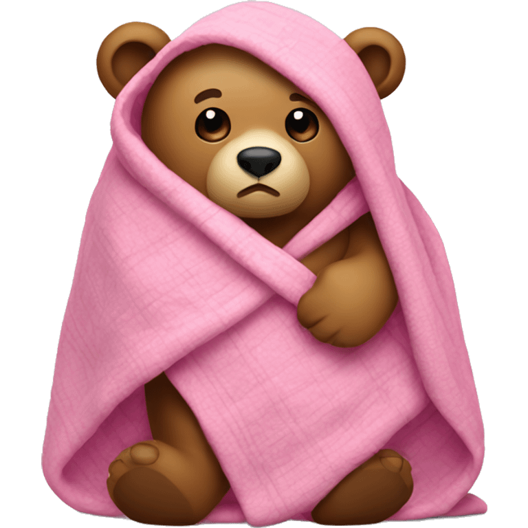 Bear wrapped in pink blanket  emoji