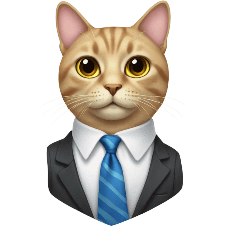 Cat wearing a tie emoji