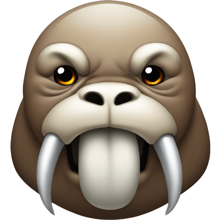 Angry walrus with big tusks emoji