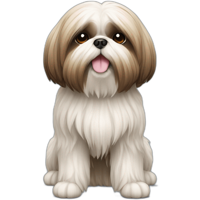 Dog Shih Tzu with long wool full-height stand up emoji