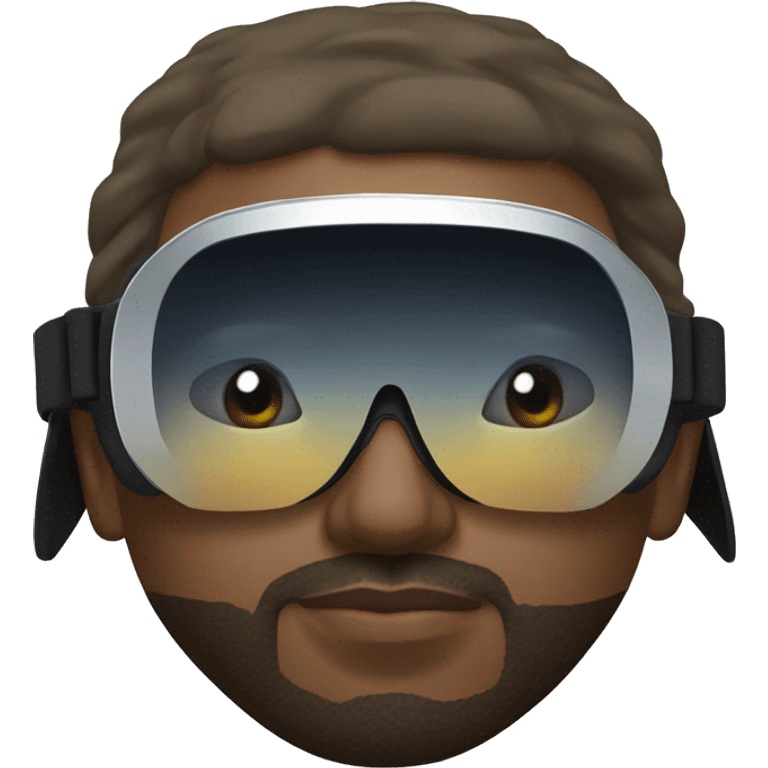 kanye west wearing chrome coated reflective ski goggles emoji