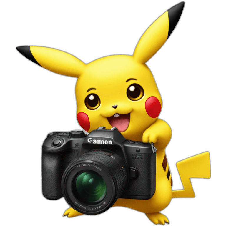 pikachu with Canon r5  camera emoji