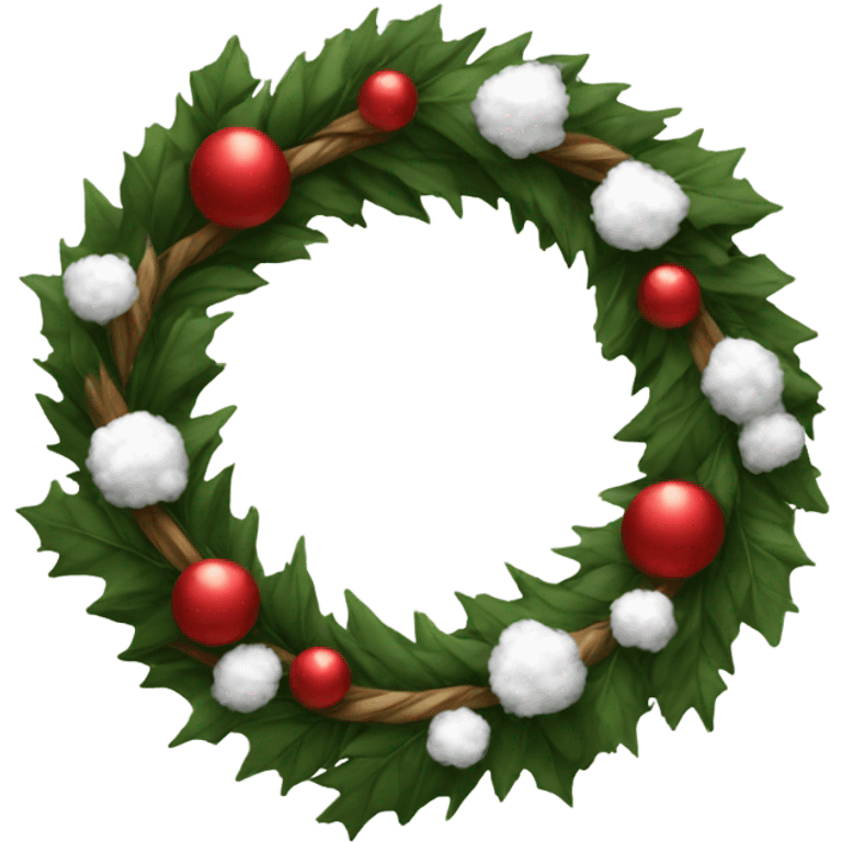 Realistic cristmas wreath with Cotton emoji