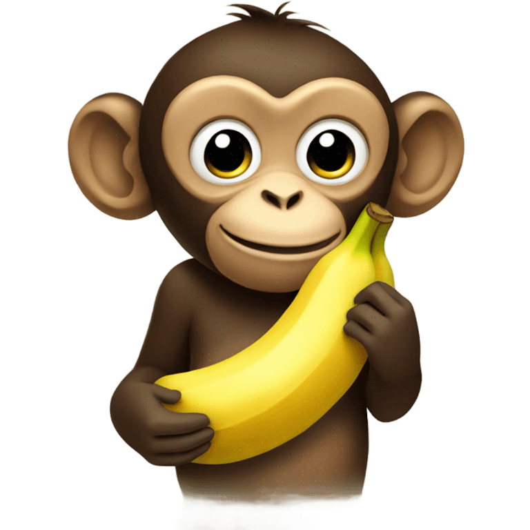 Monkey holding banana emoji