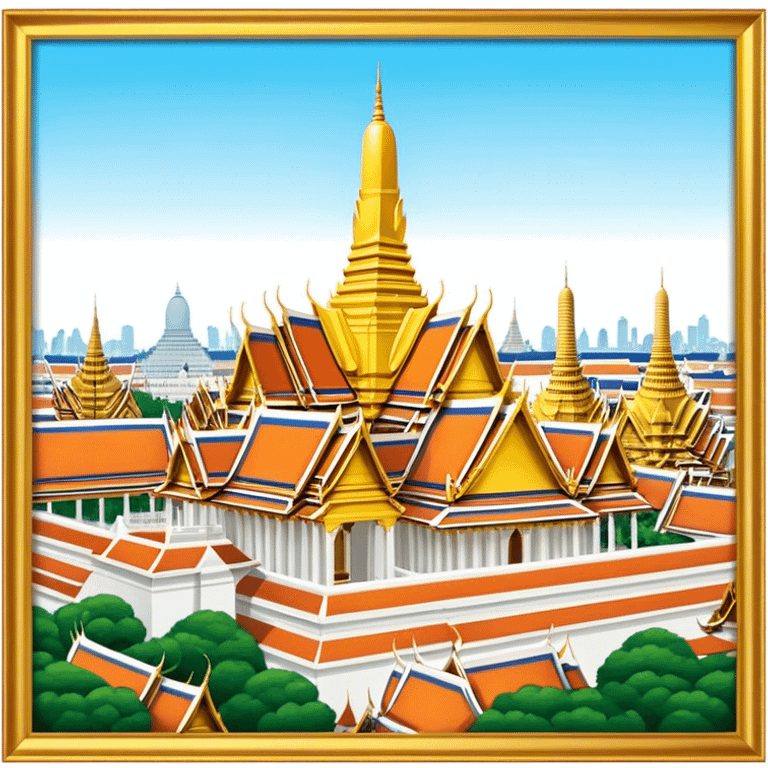 Grand Palace Bangkok Landmark Emoji – Featuring golden spires, Thai architecture, and the Emerald Buddha Temple. emoji