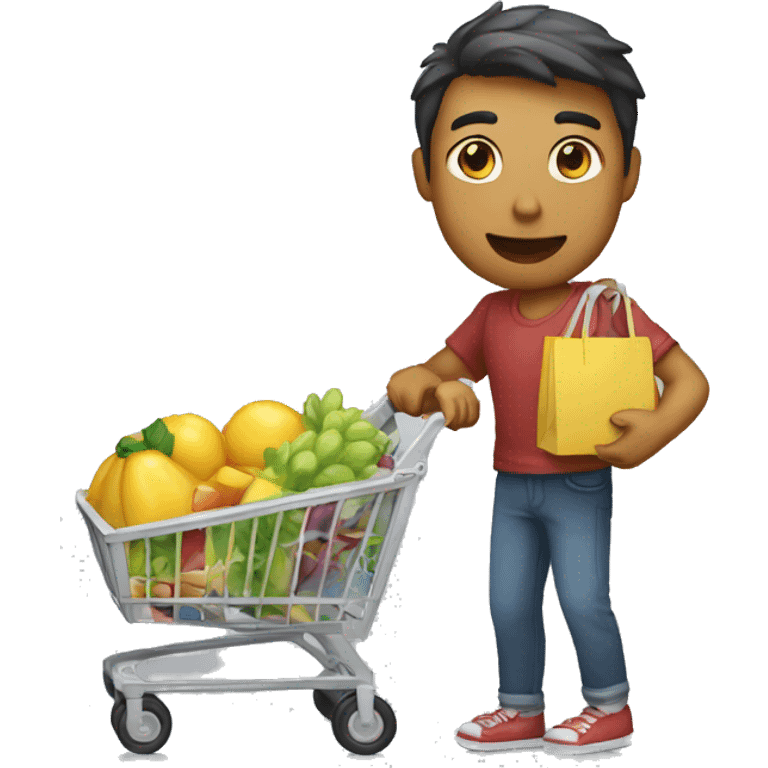 mono con carrito de compras emoji