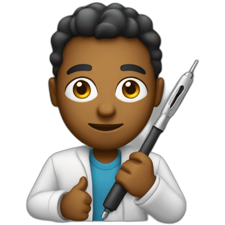 black Informaticien with screwdriver emoji