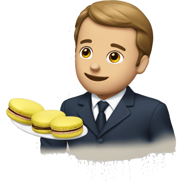 Macron qui mange des macarons emoji