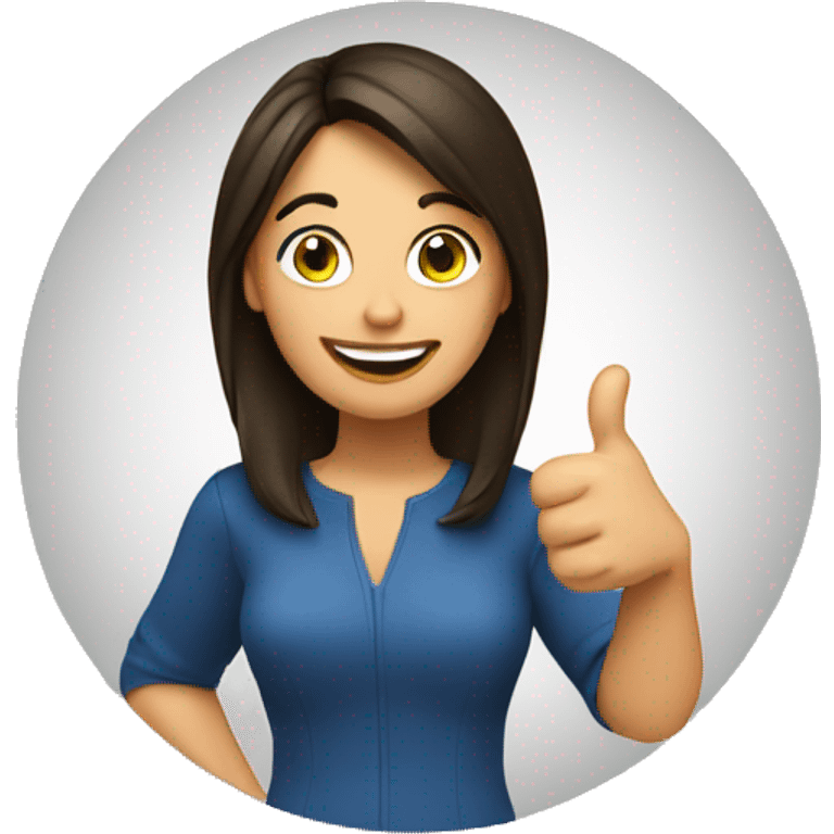 brunette woman and thumbs up emoji