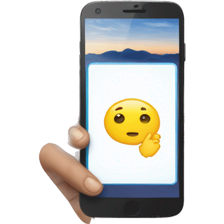 smartphone on a hand emoji