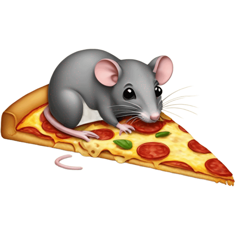 Rat eating pizza emoji