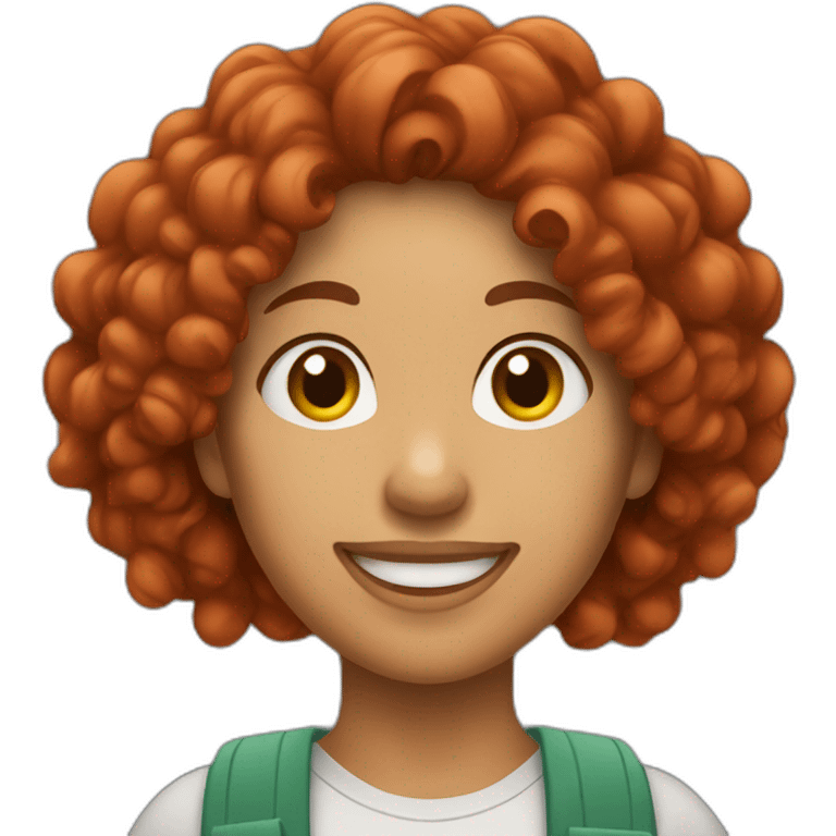 A mulatto woman with red curly hair of Asian appearance shows a big thumbs up emoji