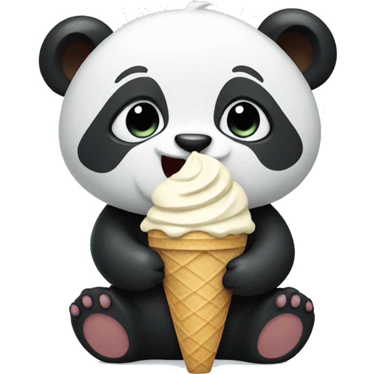 Panda eating ice cream emoji