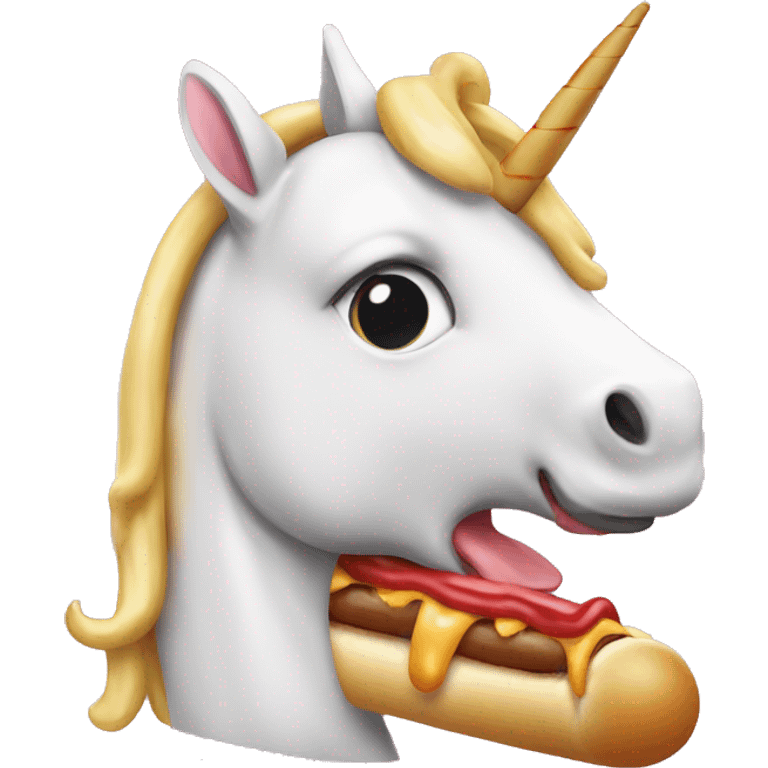 unicorn eating a hotdog emoji