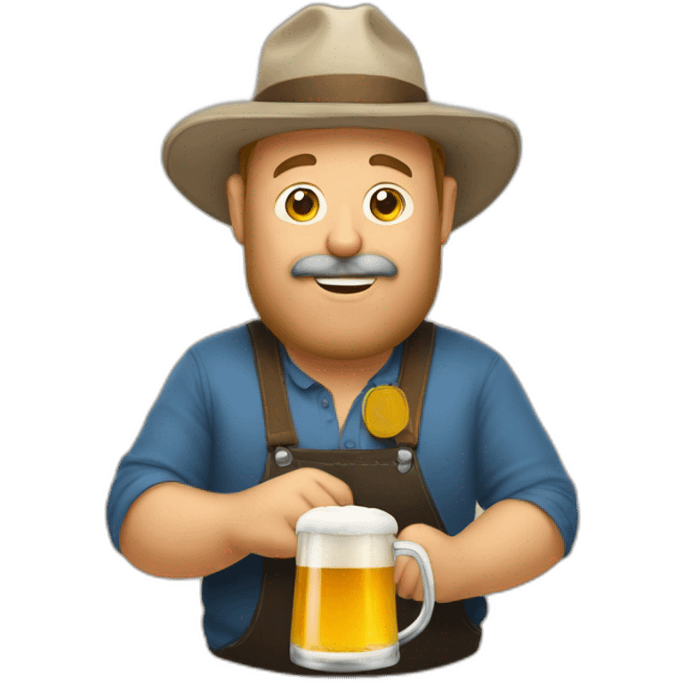 Un Homme au grand nez tien une biere emoji