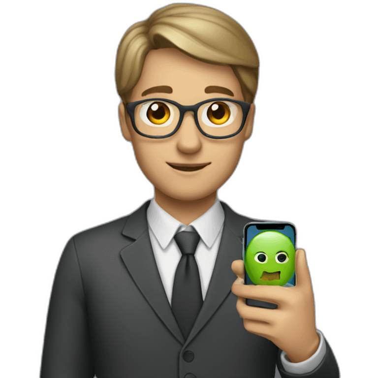 A teacher with an iPhone in his hand emoji