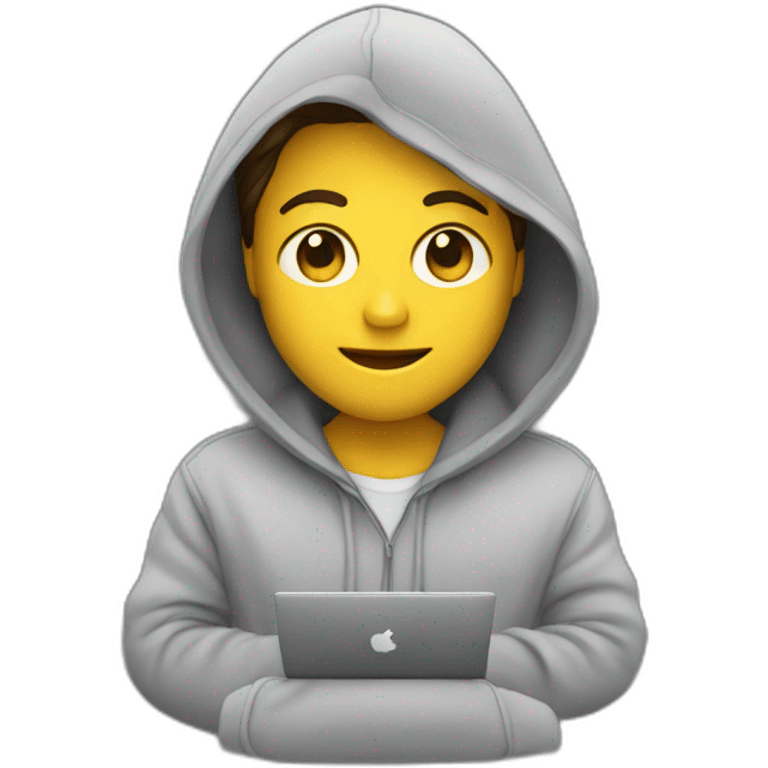 designer with hoodie and a macbook emoji