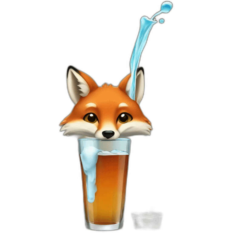 fox having a drink emoji