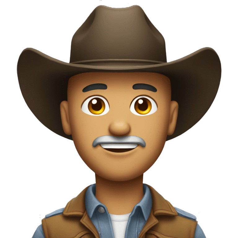 Bald man with cowboy hat emoji