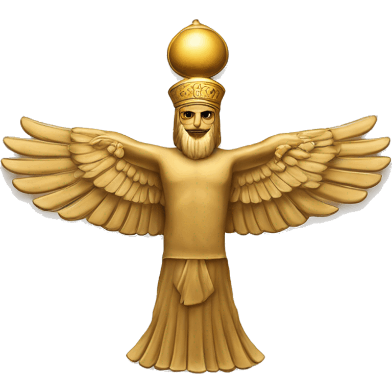 The Farvahar, is one of the best-known symbols of Zoroastrianism, an Iranian religion. There are various interpretations of what the Faravahar symbolizes emoji