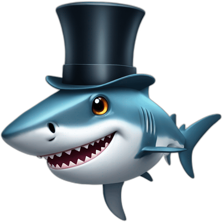 Shark with a top hat emoji