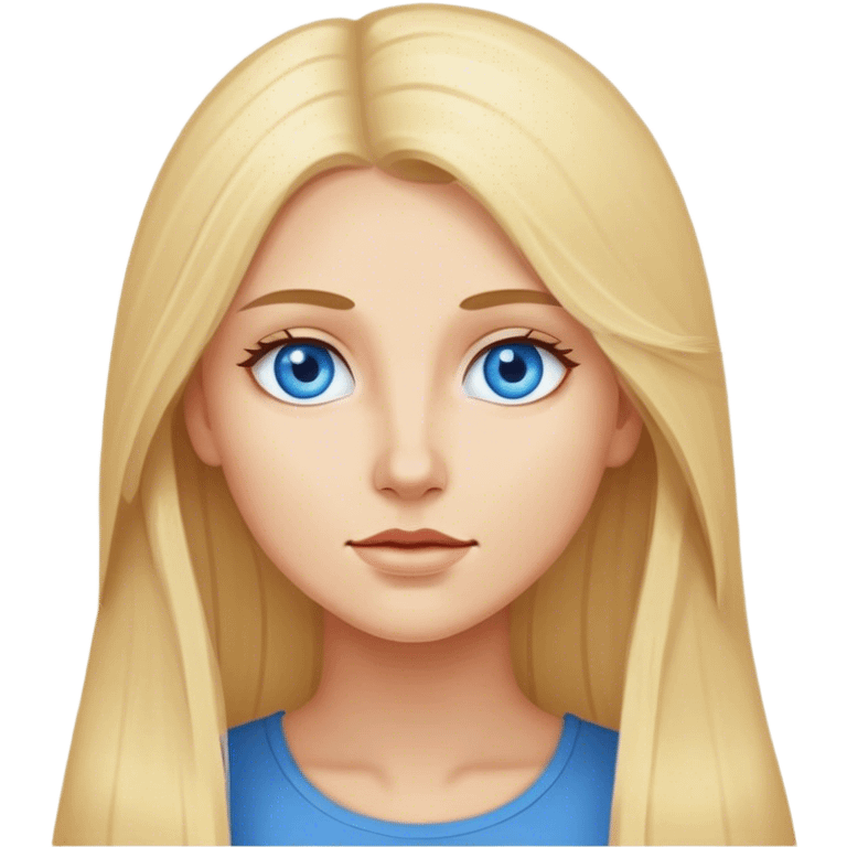 Cinematic realistic blonde with long hair, blue eyes came up with an idea emoji