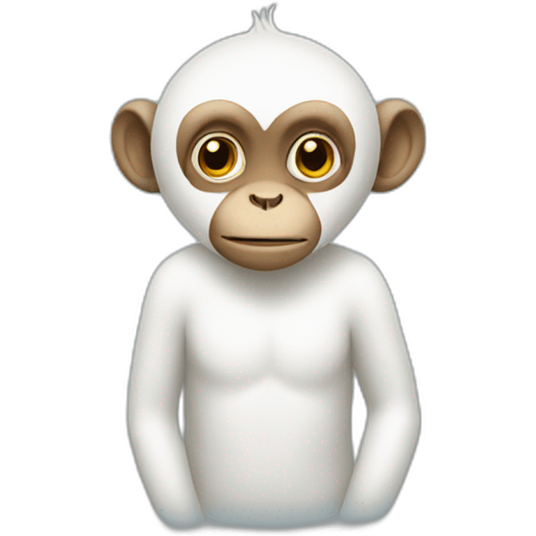 white smart flat monkey emoji