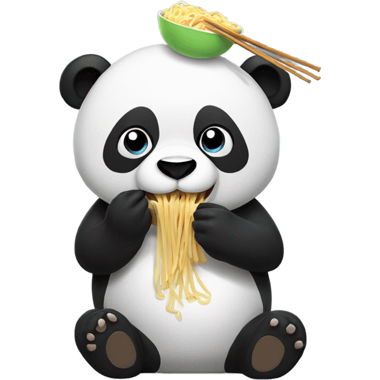 panda eating noodles emoji