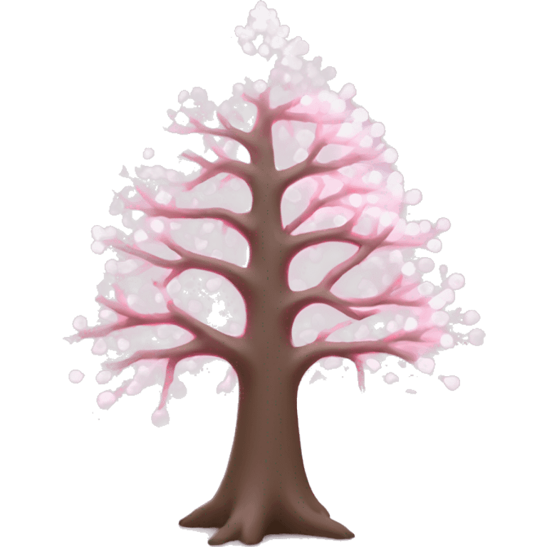 White New year tree with pink lights emoji