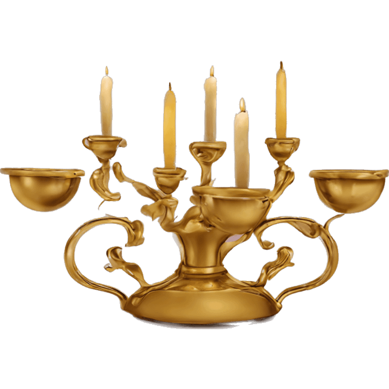 Vintage gold holder for 5 candles  emoji