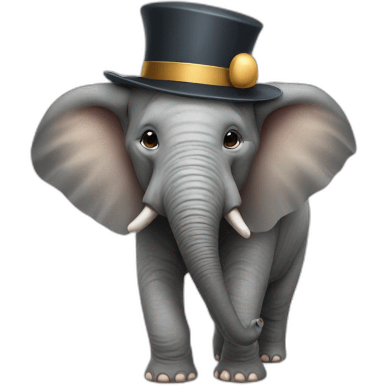 Elephant with a hat emoji