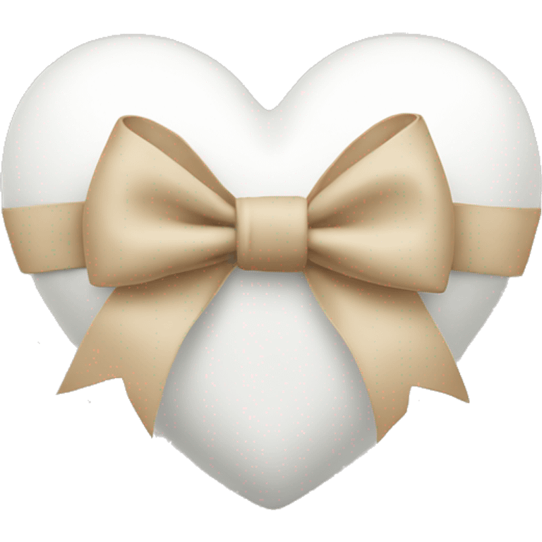 white heart with beige bow emoji