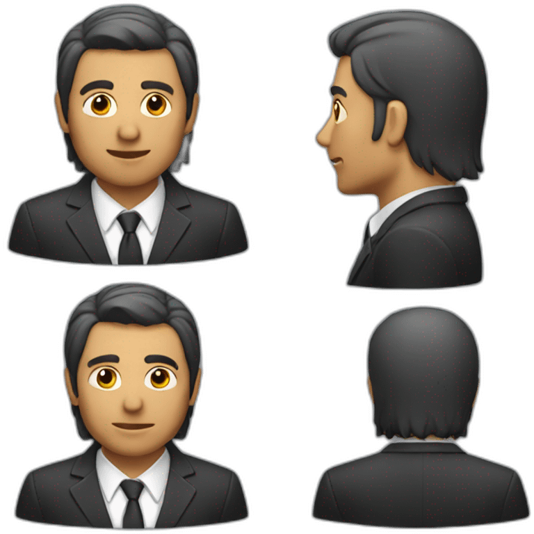 man in suit looking to the right (side view) emoji