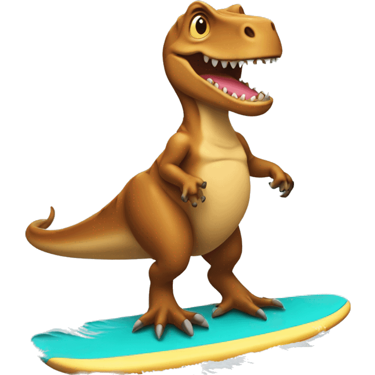 Trex on surf board emoji