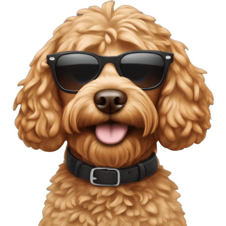 Ginger Cockapoo wearing sunglasses emoji