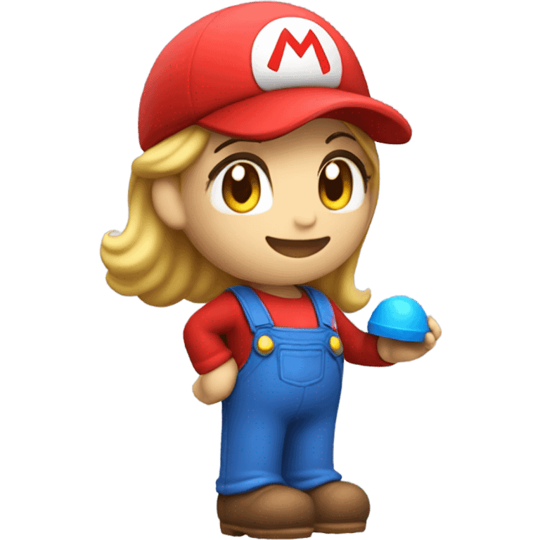 Woman in Mario outfit  emoji