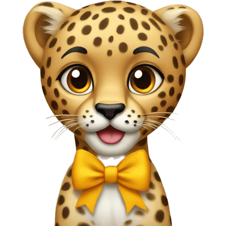 cheetah with bow emoji