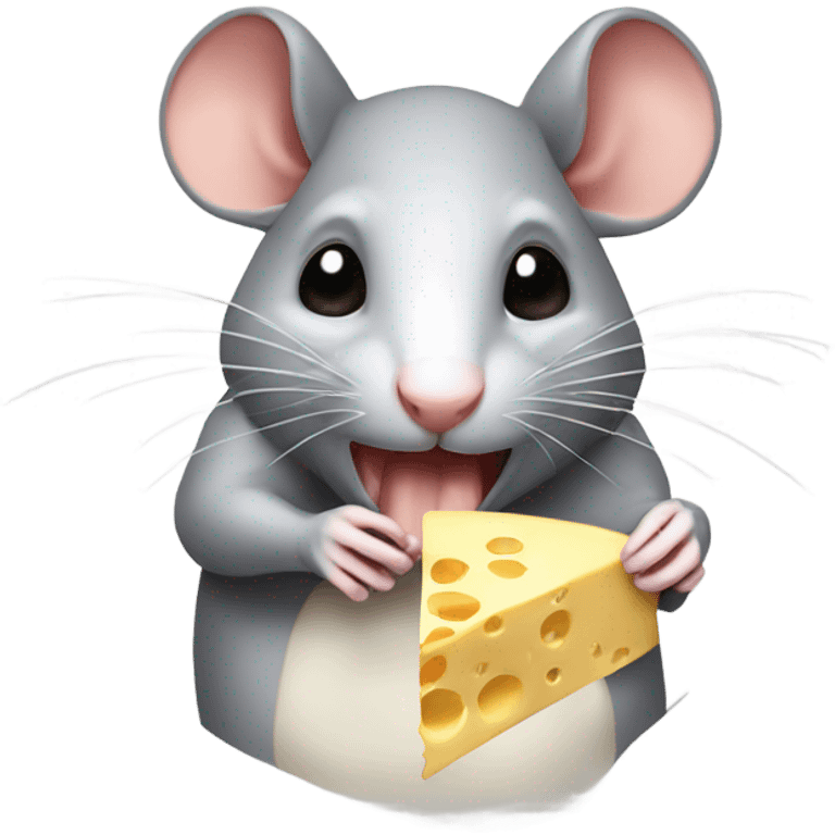 Rat eating cheese emoji