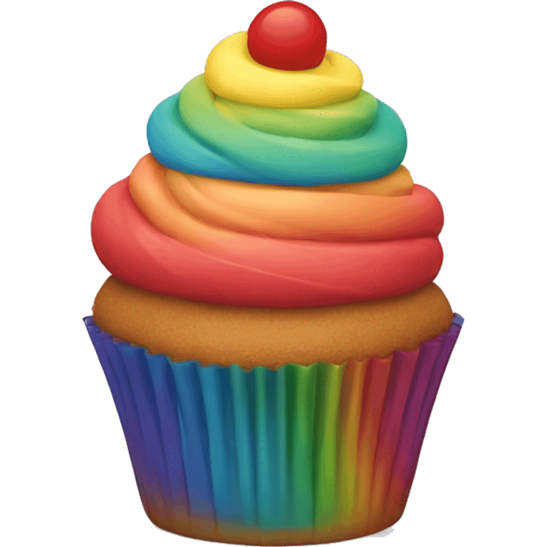 Rainbow cupcake emoji