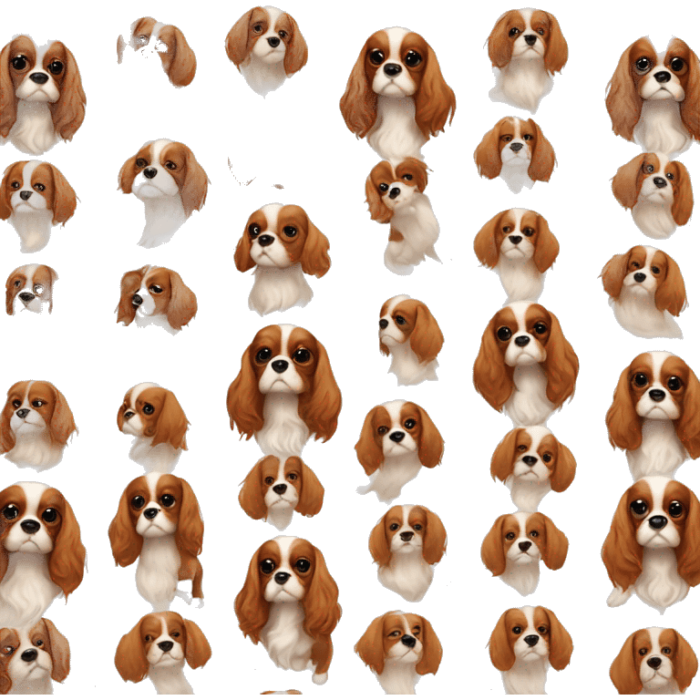 Cavalier king charles dog with bow emoji