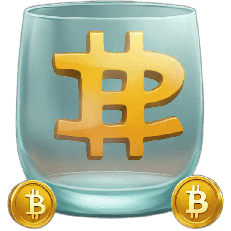 Bitcoin in glass emoji